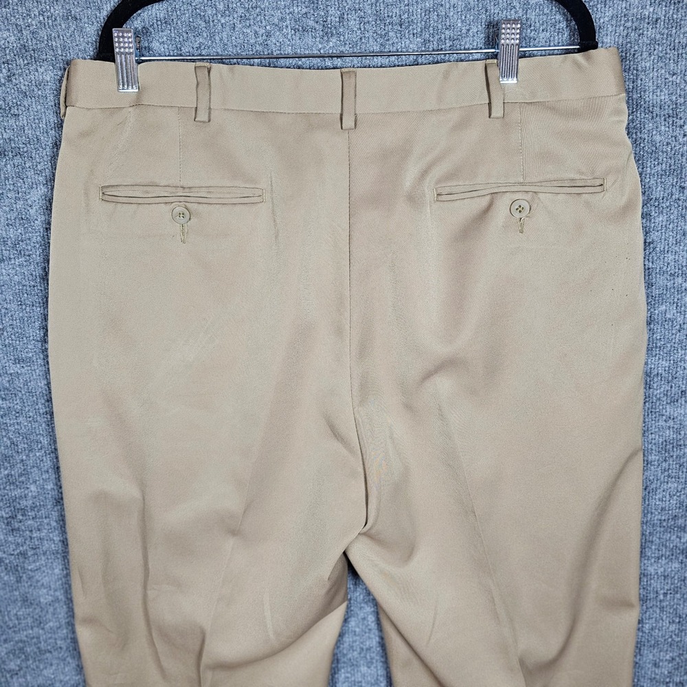 Jos A Bank Leadbetter Golf Pants Mens 36x32 Tan Pleated Cuffed Khaki Trousers - Picture 10 of 13